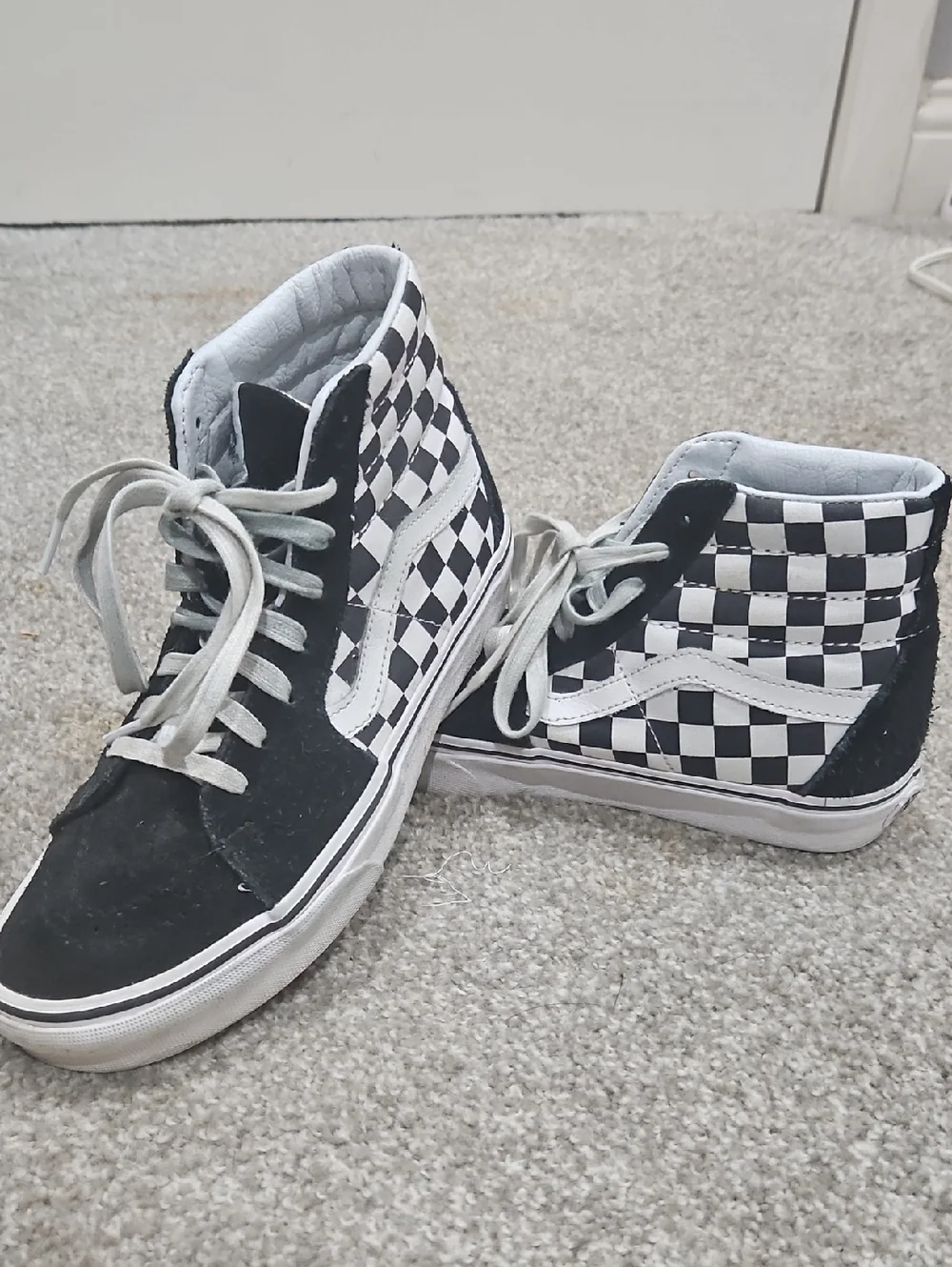 Vans Black White Checkerboard High-Top Sneakers
